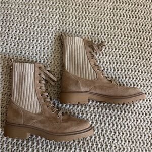 Sam Edelman Tan Suede Lace-Up Boots